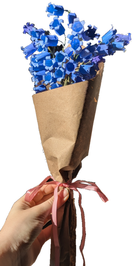 Individually made paper bluebells