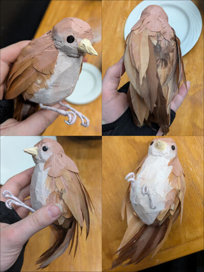 Handmade nightingale prop